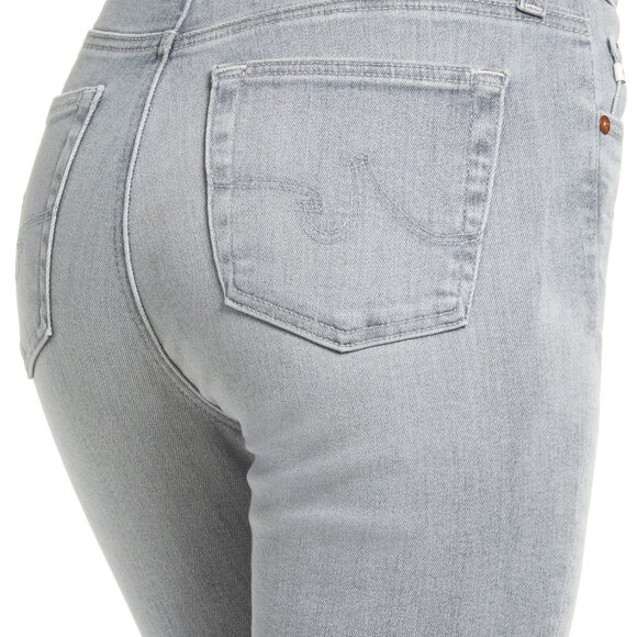 AG Adriano Goldschmied Mari High Rise Straight Crop Jean Chewed Hem Grey 23 NWT - Picture 3 of 7